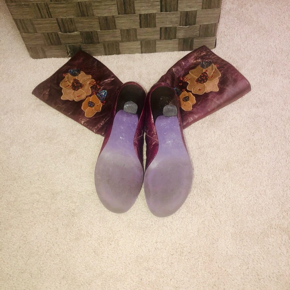 Kenzie Metallic Floral Heeled Boots - Picture 4 of 5